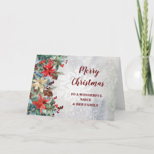 Rustic Blommigt Niece & Family God jul Kort