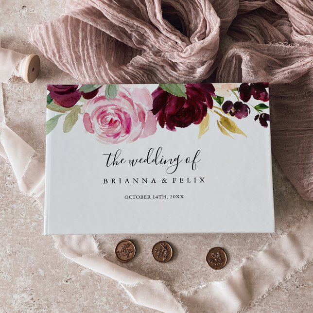 Rustic Blommigt och botaniska olivoljan Bröllop Gästböcker (Skapare uppladdad)