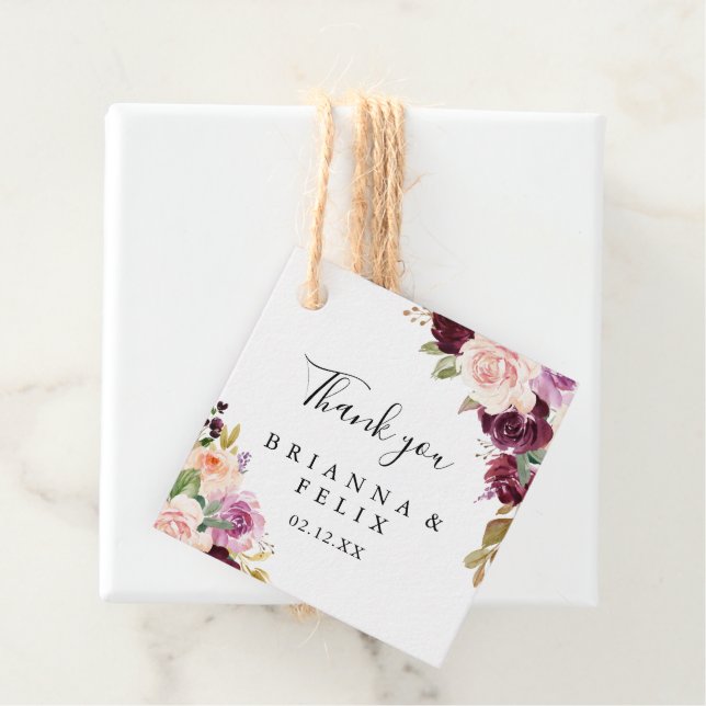 Rustic Blommigt och botaniska olivoljan Bröllop Gåvor Etiketter (På plats)