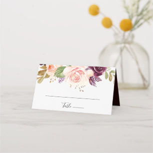 Rustic Blommigt och botaniska olivoljan Bröllop Placeringskort