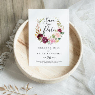 Rustic Blommigt och botaniska olivoljan Bröllop Spara Datumet
