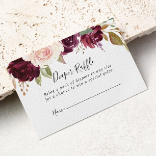 Rustic Blommigt och botaniskt bruk Raffle Biljett Tilläggskort