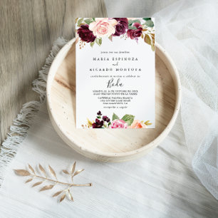 Rustic Blommigt och botaniskt oljeväxter Bröllop S Inbjudningar