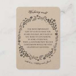 Rustic blommigt önskar lycka till. Landsbyggsbröll Tilläggskort