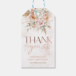 Rustic Blommigt Pampas är inte hon Tack. Presentetikett