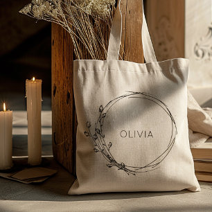 Rustic Blommigt Personlig Bridesmaid Tygkasse