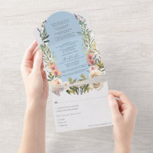 Rustic Blommigt Pulver Blue Bröllop