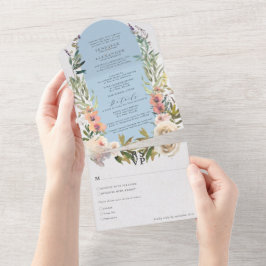 Rustic Blommigt Pulver Blue Bröllop