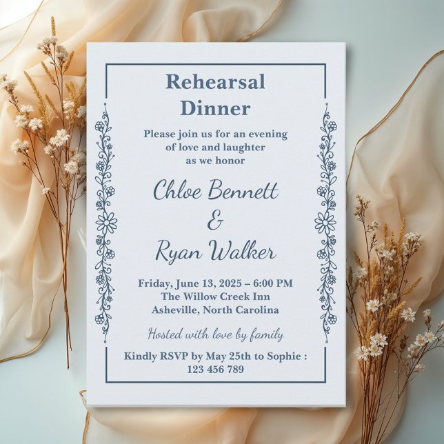 Rustic Blommigt Rehearsal Middag Inbjudningar (Skapare uppladdad)