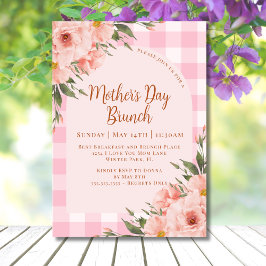 Rustic Blommigt Rosa Copper Mors dag Brunch Inbjudningar
