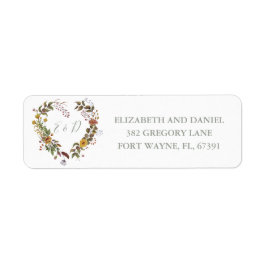 Rustic Blommigt Sage Grönt Bröllop Returadress Returadress Etikett
