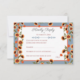 Rustic Blommigt Scandinavian Folk Inspired Bröllop OSA Kort