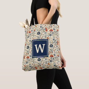 Rustic Blommigt Scandinavian Wildblommor Monogram Tygkasse