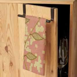 Rustic Blommigt Shine Rosa Monogrammed Kökshandduk