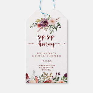 Rustic Blommigt Sip Sip Hooray Möhippa Presentetikett