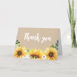 Rustic Blommigt Solrosbabyskor Tack Kort
