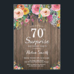 Rustic Blommigt Surprise 70:e födelsedagsinbjudan Inbjudningar<br><div class="desc">Rustic Blommigt Surprise 70:e födelsedagsinbjudan till kvinnor. Vattenfärgsblomma, Blommigt av Rustic Wood Background. Vintage Retro. Vuxen Birthday. Women Girl Dam Tonåring Teenage Bday Bash Inbjudan. 13:e 15:e 16:e 18:e 20:e 30:e 40:e 60:e 70:e 80:e 90:e 100:e. Vilken ålder som helst. Om du vill göra ytterligare anpassningar klickar du på knappen...</div>
