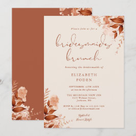 Rustic Blommigt Terracotta Bridesmaids Brunch Inbjudningar
