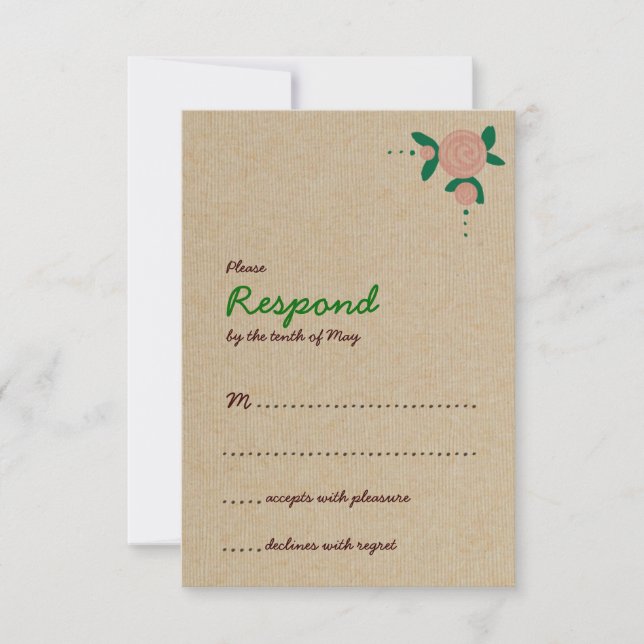 Rustic Blommigt Utandningssvar OSA Kort (Framsida)