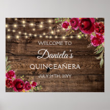 Rustic Blommigt Välkommen till Quinceañera 15:e fö