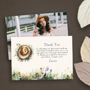 Rustic Blommigt Wildblomcowgirl Photo Tack Kort