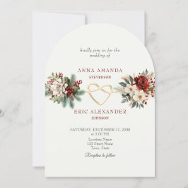 Rustic Blommigt Winter Wedding Inbjudningar