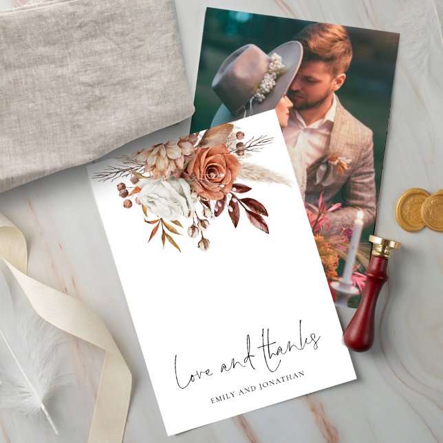 Rustic Blommigts Photo Kärlek, tack Bröllop (Skapare uppladdad)