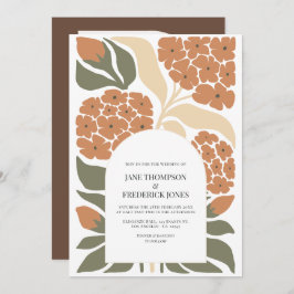 Rustic Bloom Abstract Floral Modern Spring Wedding Inbjudningar