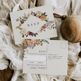 Rustic Bloom Blommigt Bröllop Meal Choice OSA Vykort