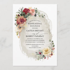 Rustic Bloom Fall Rehearsal Middag Inbjudningar