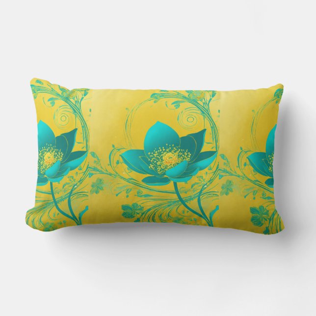 Rustic Bloom Lumbar Pillow: Blommigt Charm for Hom Lumbarkudde (Framsida)