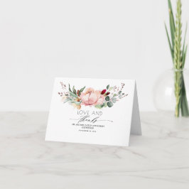 Rustic Bloom Rosa Guld Foliage Tack Kort