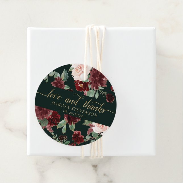 Rustic Bloom | Terracotta Marsala Kärlek och tack Gåvor Etiketter (På plats)