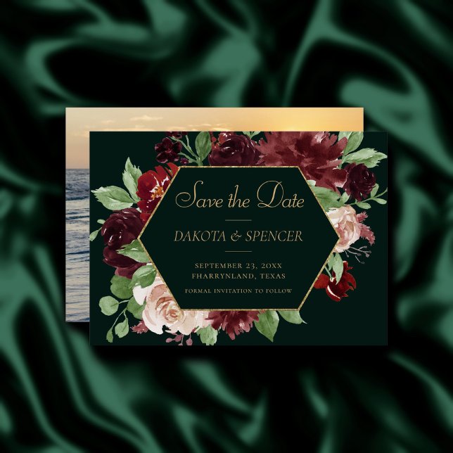 Rustic Bloom | Terracotta och Marsala Red Wans Spara Datumet (Skapare uppladdad)