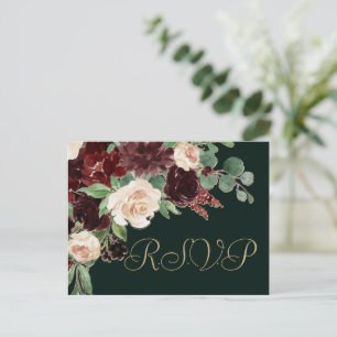 Rustic Bloom Terrakotta och Marsala RSVP Förrätt Vykort