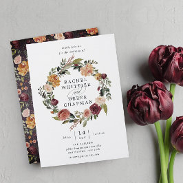 Rustic Bloom | Vattenfärgad Blommigt Bröllop Inbjudningar
