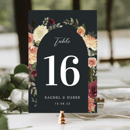 Rustic Bloom Watercolor Blommigt Arch Bordsnummer