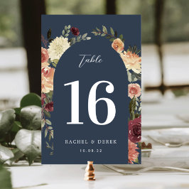 Rustic Bloom Watercolor Blommigt Arch Bordsnummer