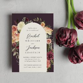 Rustic Bloom Watercolor Blommigt Arch Bröllop Inbjudningar