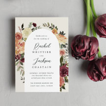 Rustic Bloom Watercolor Blommigt Arch Bröllop