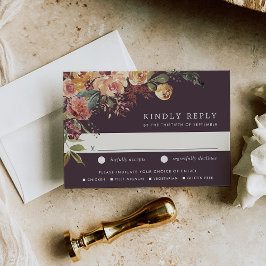 Rustic Bloom Watercolor Blommigt Bröllop Meal Choi OSA Kort