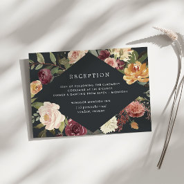 Rustic Bloom Watercolor Blommigt Wedding Reception Tilläggskort