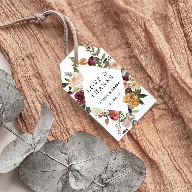 Rustic Bloom Wedding Favor Presentetikett (Skapare uppladdad)