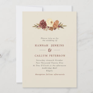 Rustic Blooms Fall Wedding Inbjudningar