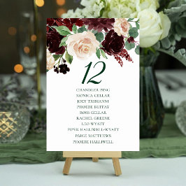 Rustic Blooms | Terracotta Marsala Red Guest Namn Bordsnummer