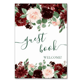 Rustic Blooms | Terracotta och Marsala Guest Bok Bordsnummer