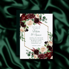 Rustic Blooms | Terracotta och Marsala Red Blommig Inbjudningar