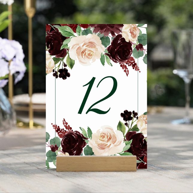 Rustic Blooms | Terracotta och Marsala Red Bouquet Bordsnummer (Skapare uppladdad)