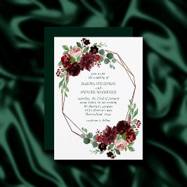 Rustic Blooms | Terracotta och Marsala Red Bouquet Inbjudningar