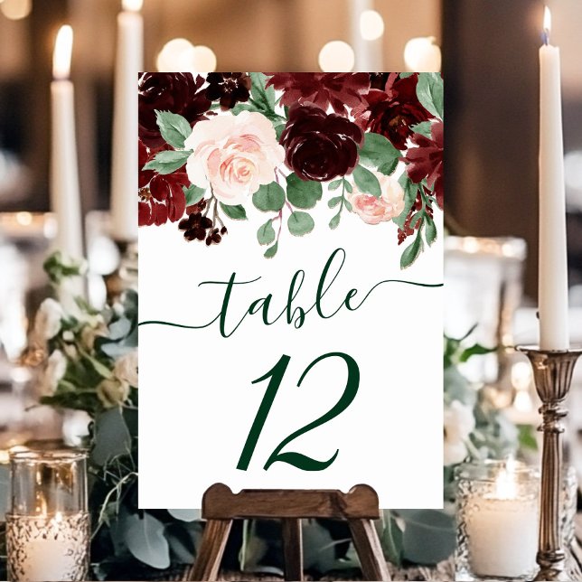 Rustic Blooms | Terracotta och Marsala Red Garland Bordsnummer (Skapare uppladdad)